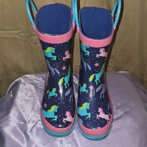 Colorful Unicorn Kids Rain Boots